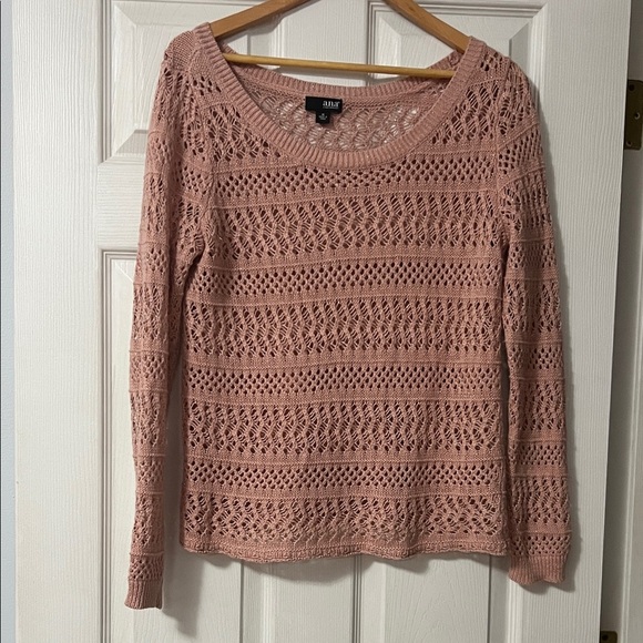 Dusty Pink gold sparkles Crochet Sweater - Picture 1 of 5